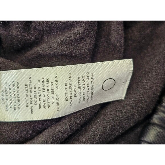 Women's L Plush Fleece Lined Liquid Legging Black Faux Leather Pleather Pants - Picture 7 of 8